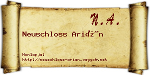 Neuschloss Arián névjegykártya